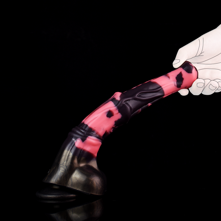 Long Realistic Silicone Horse Dildo with Knot, Suction Cup Anal Toy and Butt Plug for Women - 50 Shades of Toys