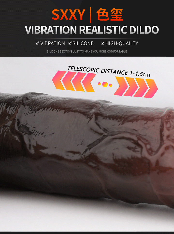 Remote Control Thrusting Dildo Vibrator – 10-Mode Vibrating and Stretching Realistic Silicone Penis Sex Toy for Women, Men, and Couples