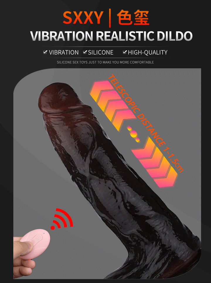 Remote Control Thrusting Dildo Vibrator – 10-Mode Vibrating and Stretching Realistic Silicone Penis Sex Toy for Women, Men, and Couples