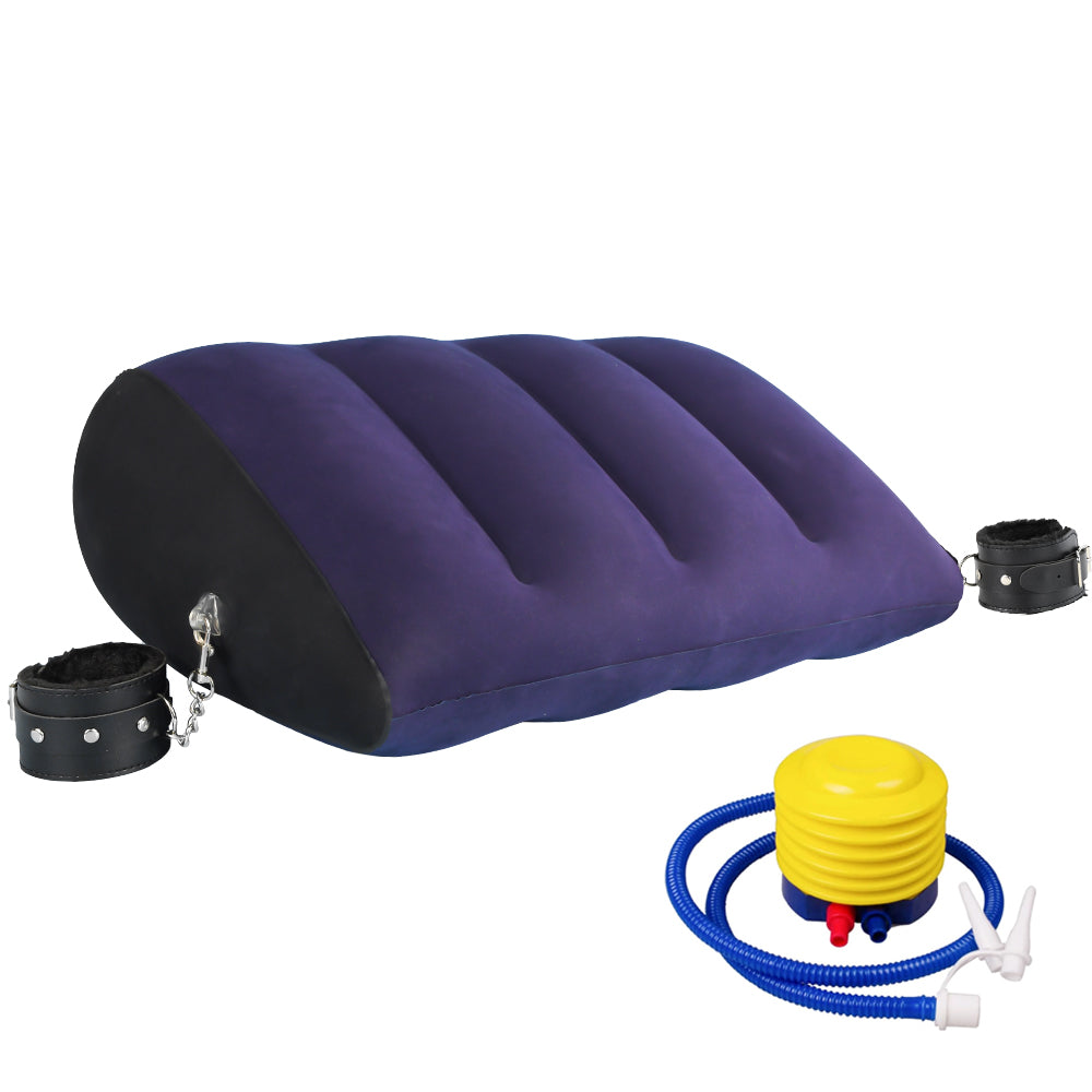 Inflatable Wedge Pillow for Couples – Foldable PVC Flocking Sex Cushion - 50 Shades of Toys