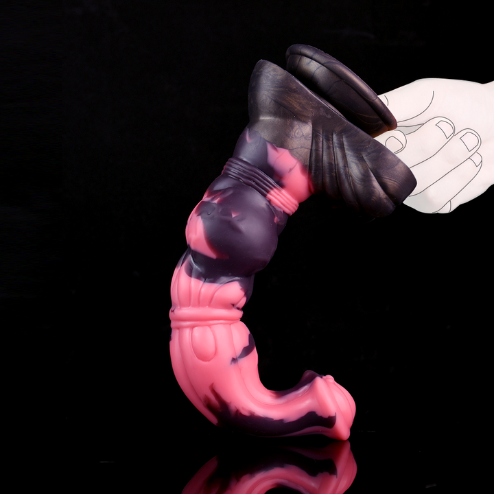 Long Realistic Silicone Horse Dildo with Knot – Large Animal-Inspired Fantasy Penis Sex Toy for Women, Men, and Couples