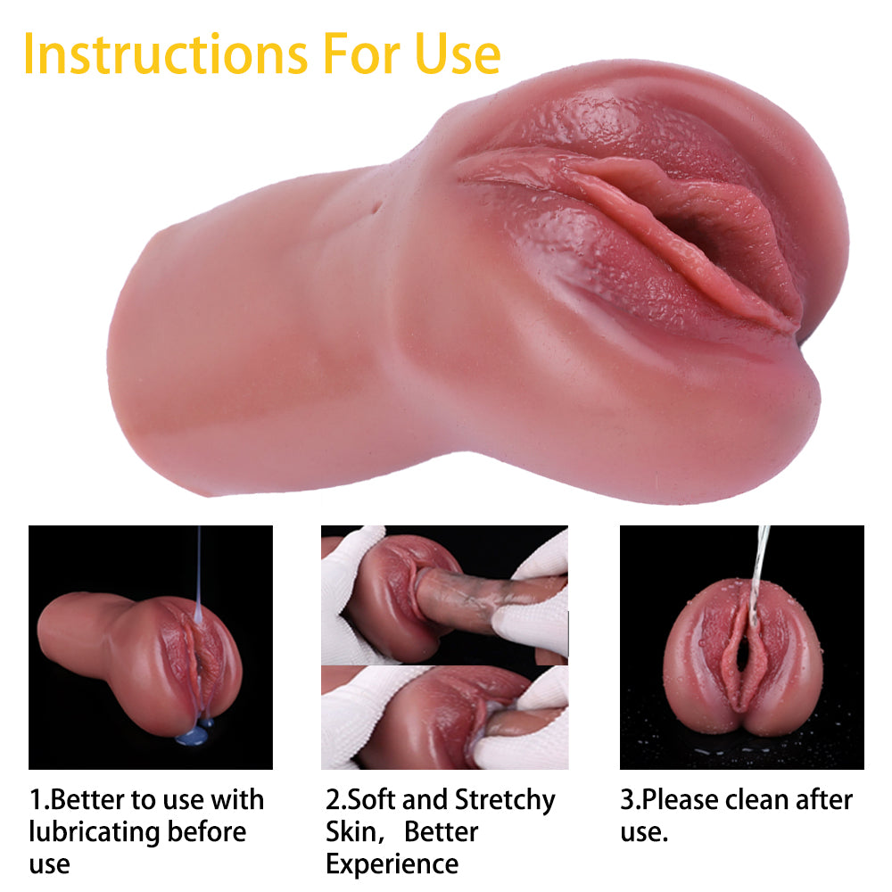 4D Silicone Fantasy  White Vagina Pocket Pussy – Male Masturbator - 50 Shades of Toys