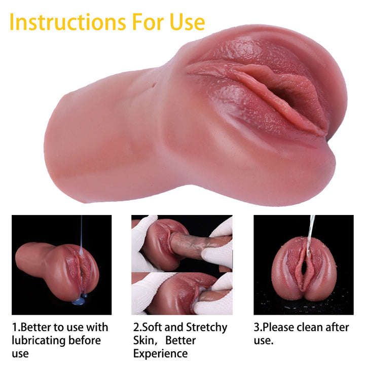 4D Silicone Fantasy  White Vagina Pocket Pussy – Male Masturbator - 50 Shades of Toys