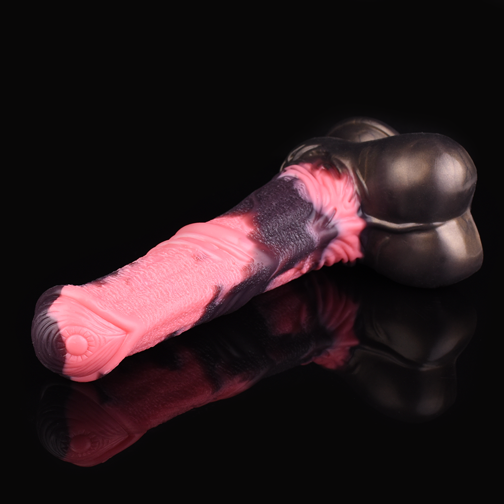 Long Realistic Silicone Horse Dildo with Knot – Large Animal-Inspired Fantasy Penis Sex Toy for Women, Men, and Couples