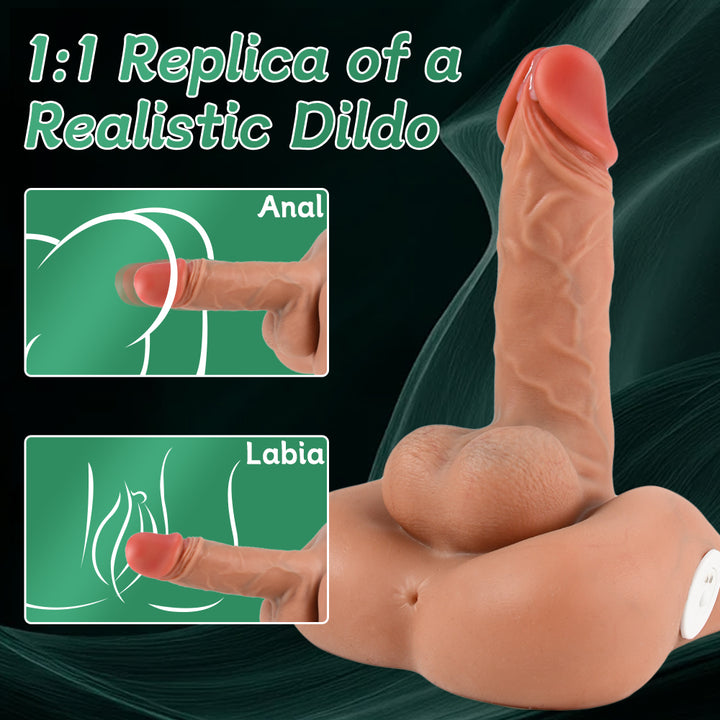 QUBANLV Realistic Textured Dildo with Anal Option – 18+ Toy - 50 Shades of Toys