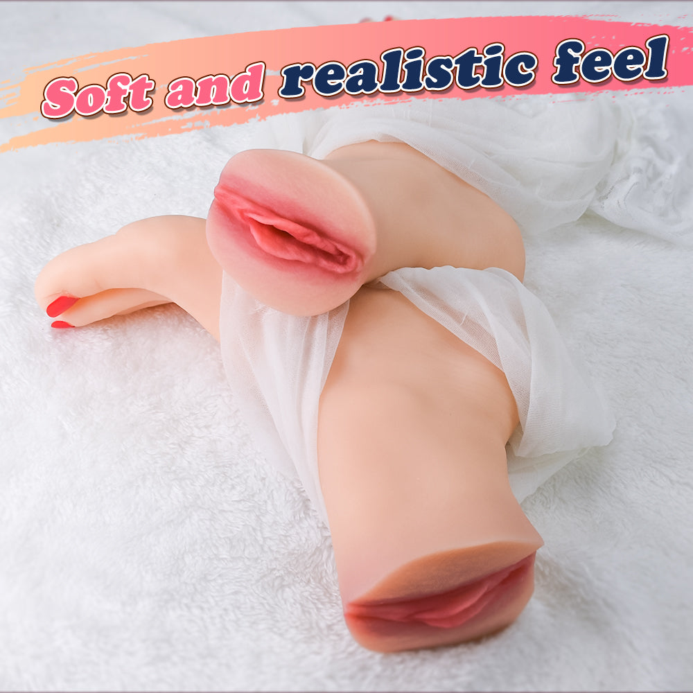 Simulated Foot Blowjob Stroker – Portable Silicone Penis Massager - 50 Shades of Toys