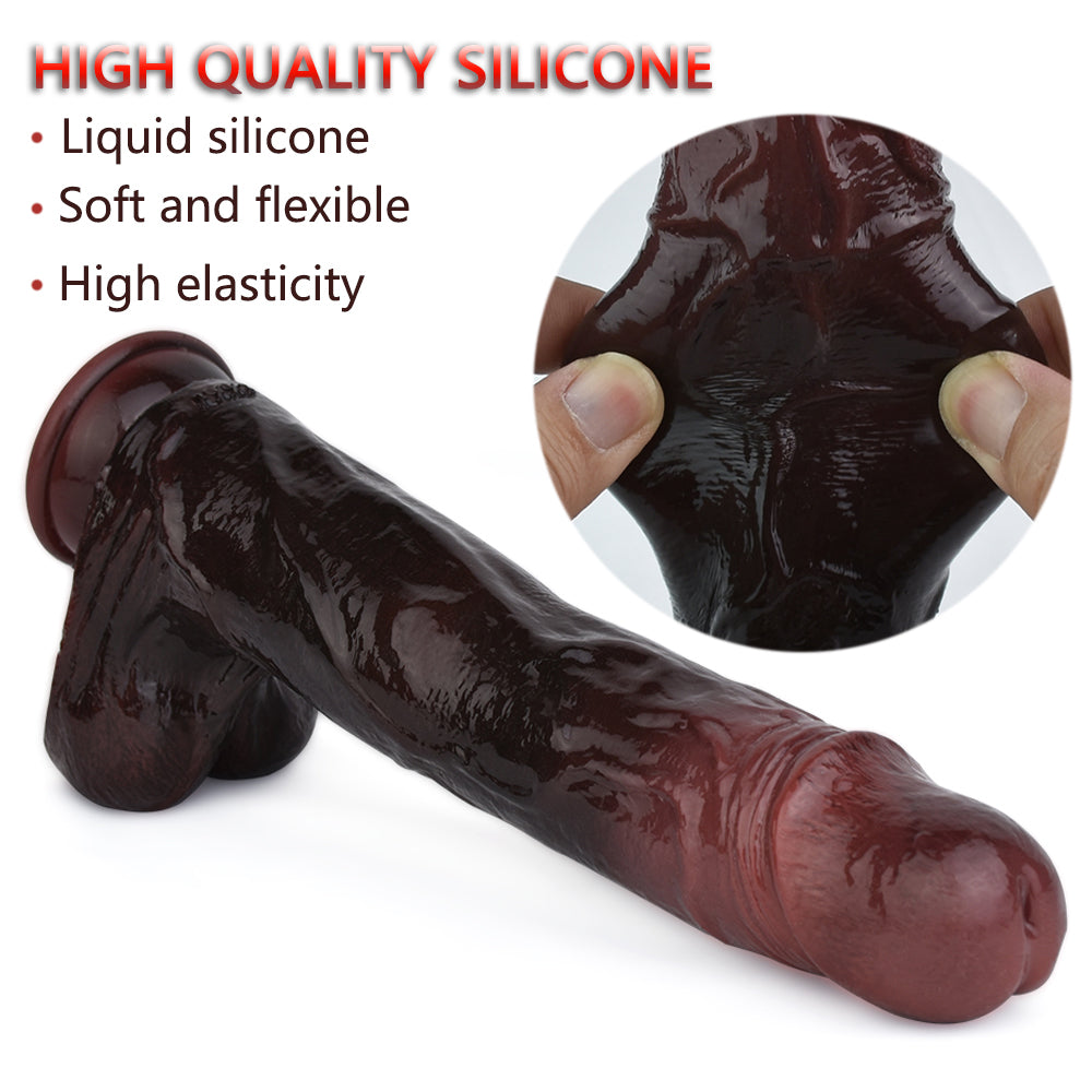 Remote Control Thrusting Dildo Vibrator – 10-Mode Vibrating and Stretching Realistic Silicone Penis Sex Toy for Women, Men, and Couples