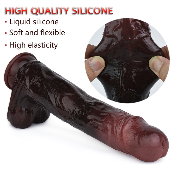 Remote Control Thrusting Dildo Vibrator – 10-Mode Vibrating and Stretching Realistic Silicone Penis Sex Toy for Women, Men, and Couples