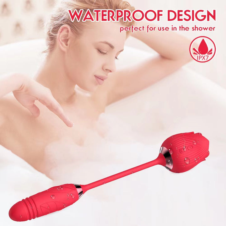2-in-1 Licking Vibrator & Thrusting Dildo – Clitoral & Nipple Stimulator Massager for Women, Adult Pleasure Toy” - 50 Shades of Toys