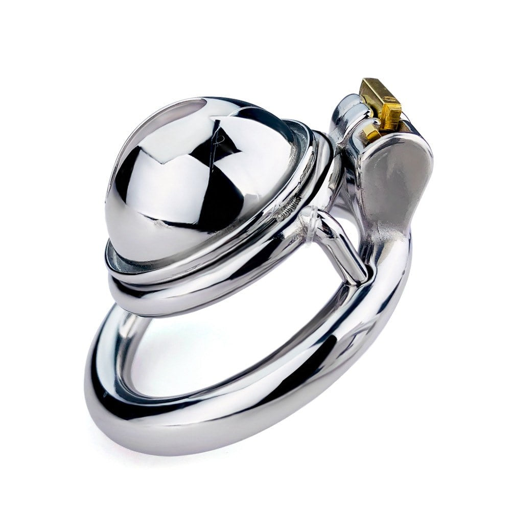 Inverted Metal Chastity Cage, Steel BDSM Denial Toy for Men - 50 Shades of Toys