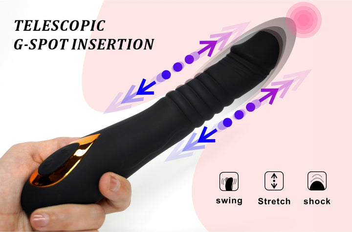 Thrusting Dildo Vibrator – G-Spot & Clitoral Stimulator - 50 Shades of Toys
