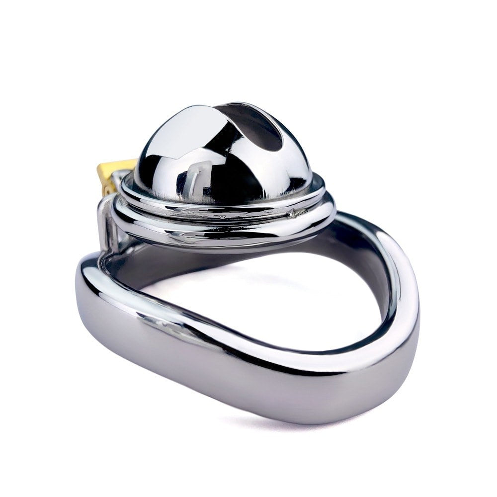 Inverted Metal Chastity Cage, Steel BDSM Denial Toy for Men - 50 Shades of Toys