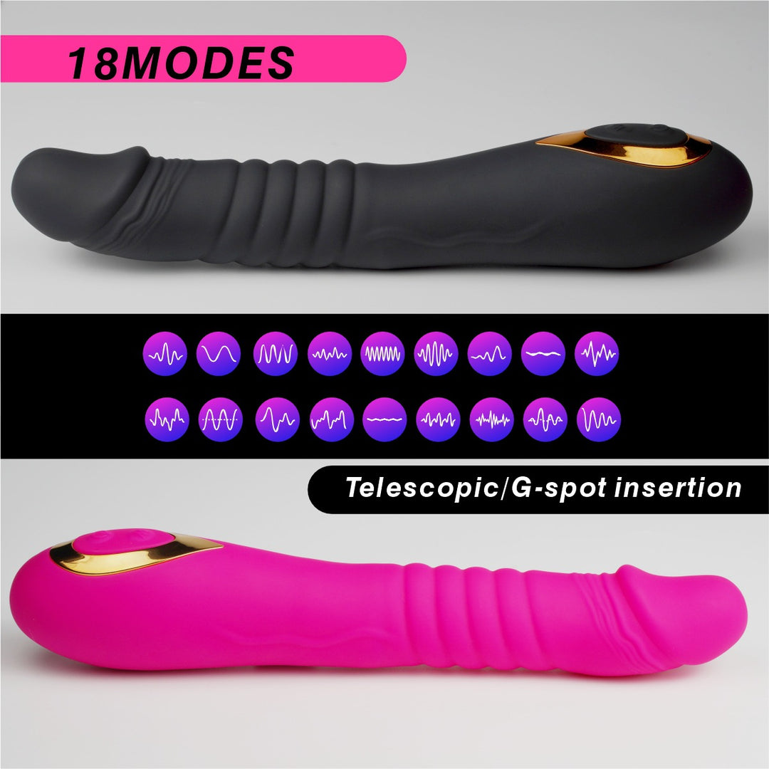 Thrusting Dildo Vibrator – G-Spot & Clitoral Stimulator - 50 Shades of Toys