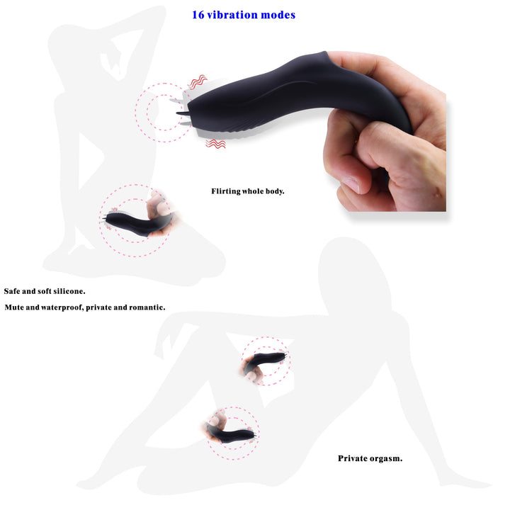 Silicone Finger Vibrator – G-Spot & Clit Licking Stimulator - 50 Shades of Toys