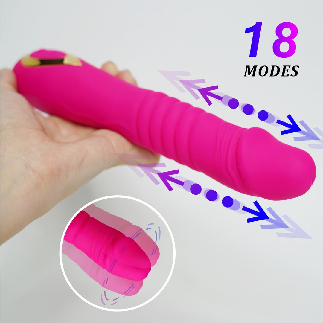 Thrusting Dildo Vibrator – G-Spot & Clitoral Stimulator - 50 Shades of Toys