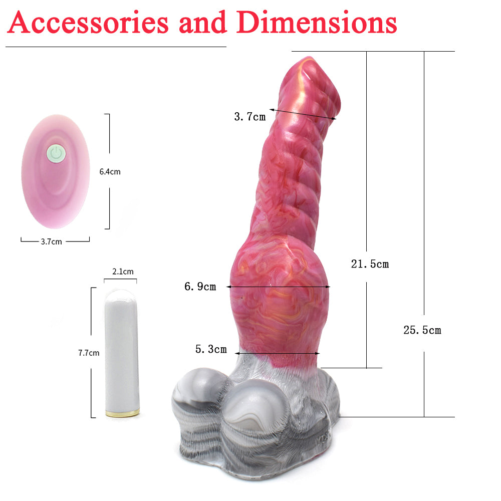 10-Mode  Fantasy Realistic Vibrating Squirt Dildo with Wireless Remote and Suction Cup - 50 Shades of Toys