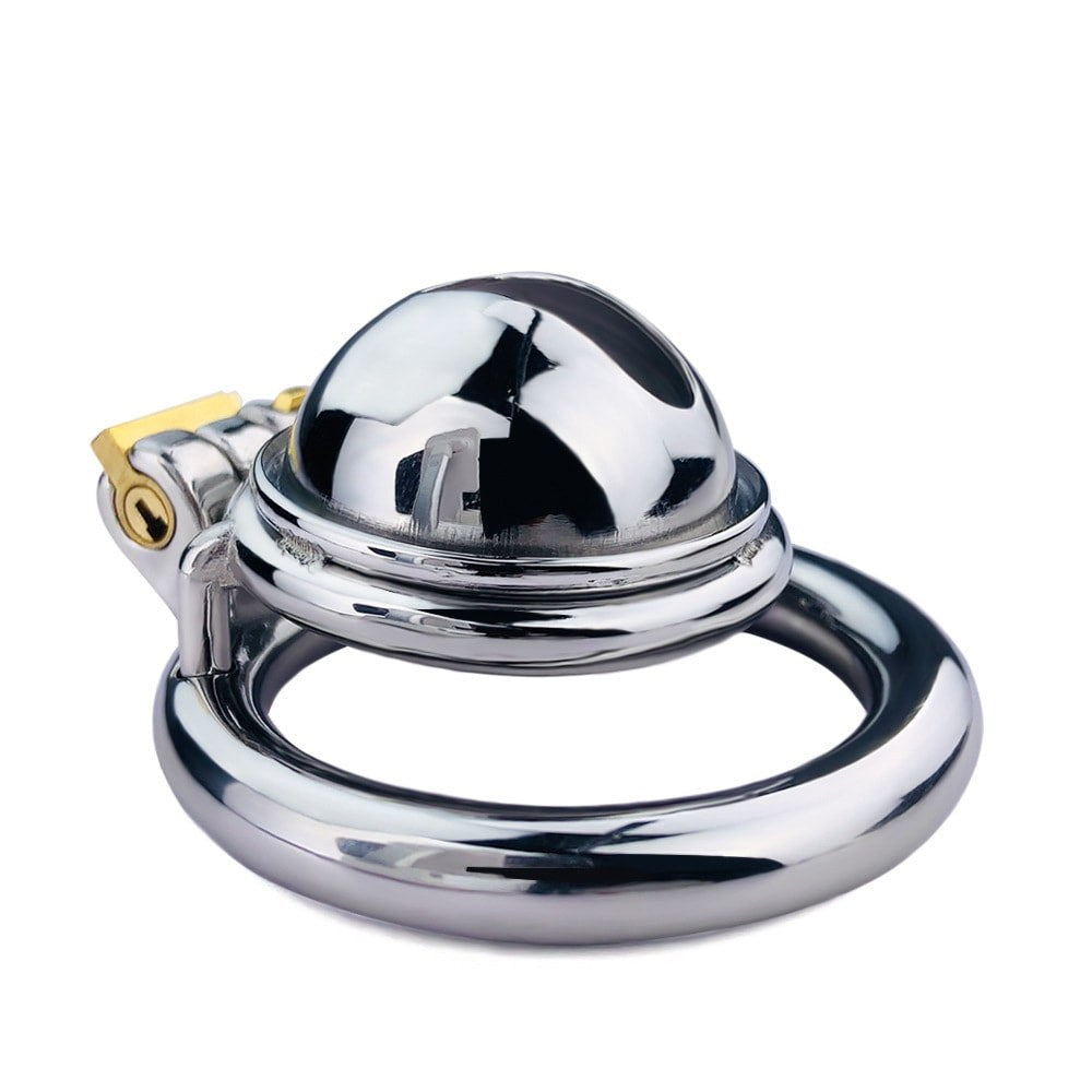 Inverted Metal Chastity Cage, Steel BDSM Denial Toy for Men - 50 Shades of Toys