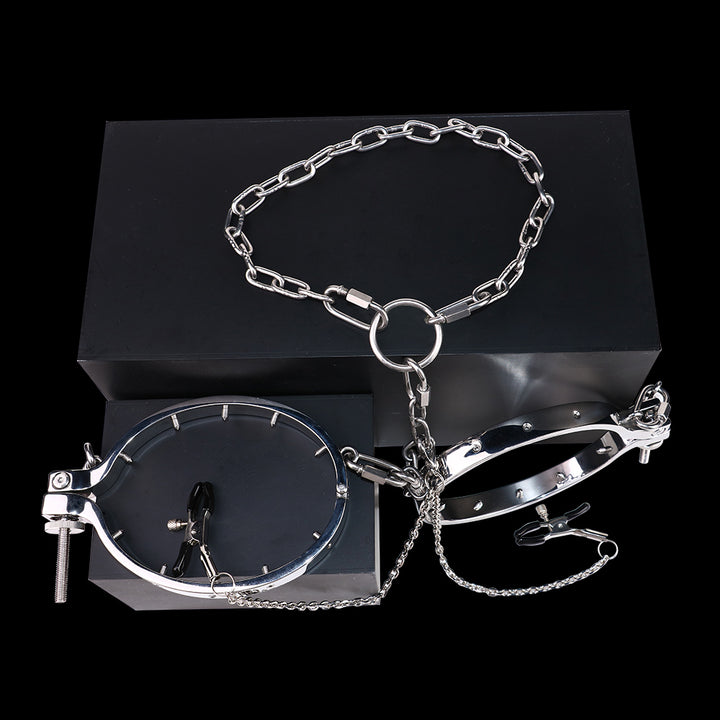 Stainless Steel Adjustable Breast straps with  clamps Nipple Clip Bondage Set for Women - 50 Shades of Toys