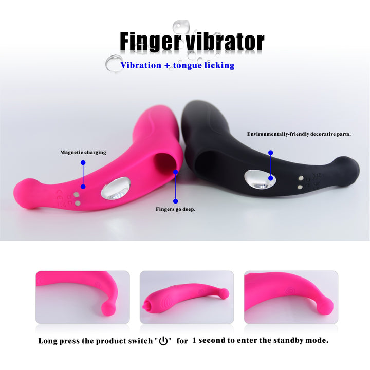 Silicone Finger Vibrator – G-Spot & Clit Licking Stimulator - 50 Shades of Toys
