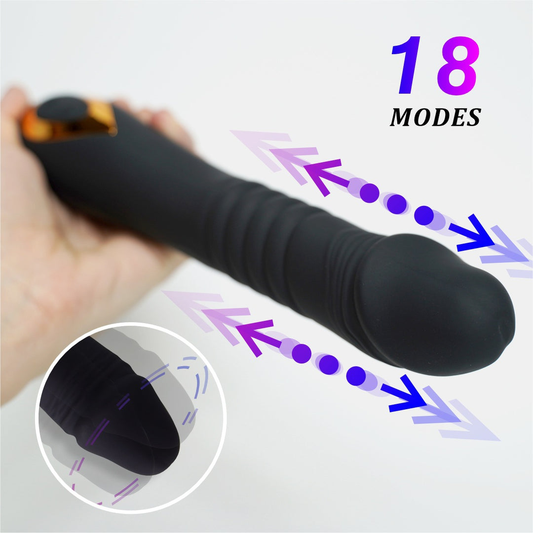 Thrusting Dildo Vibrator – G-Spot & Clitoral Stimulator - 50 Shades of Toys