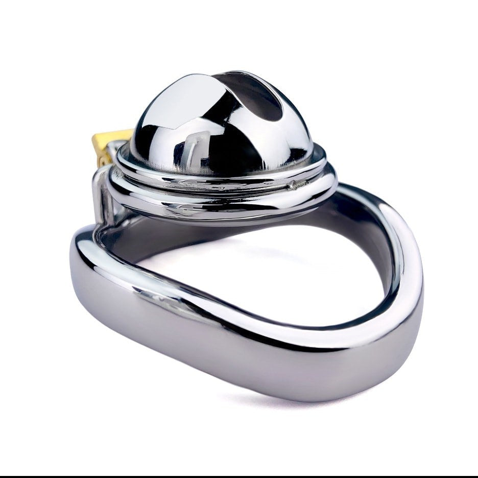 Inverted Metal Chastity Cage, Steel BDSM Denial Toy for Men - 50 Shades of Toys