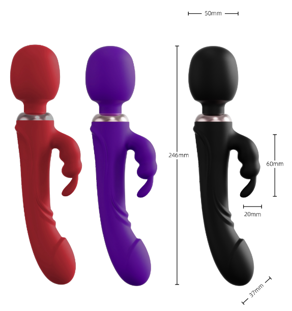 Triple-Head Rabbit Vibrator – 30-Speed Clit, G-Spot & Anal Massager - 50 Shades of Toys