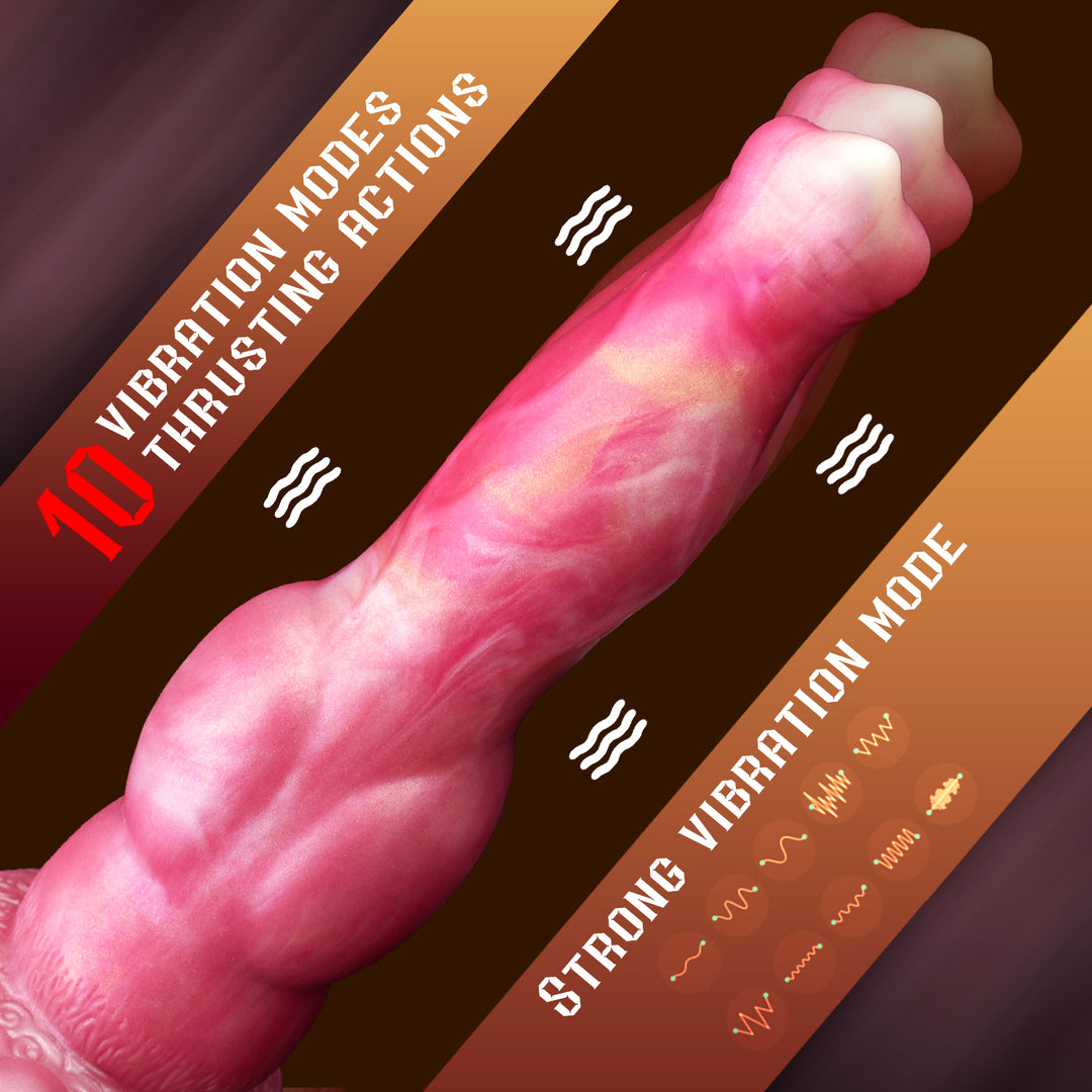 Wolf Knot Dildo Vibrator – 20-Mode Silicone Thrusting Toy - 50 Shades of Toys
