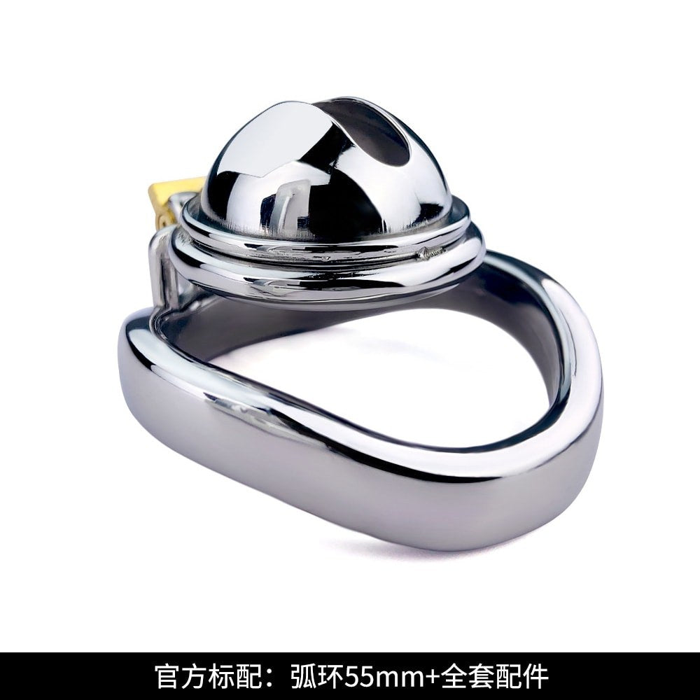 Inverted Metal Chastity Cage, Steel BDSM Denial Toy for Men - 50 Shades of Toys