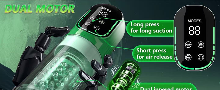 7-Mode Thrusting & Vibrating Male Masturbator with Visual Screen - 50 Shades of Toys
