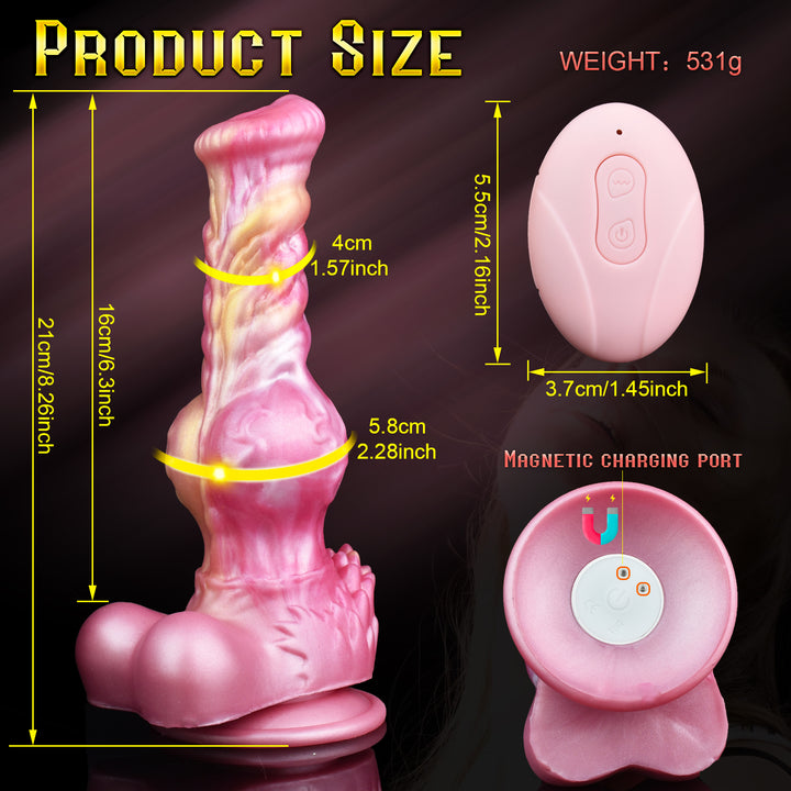 8.2" Thrusting Dragon Dildo – 10-Mode Vibrating Anal Toy - 50 Shades of Toys