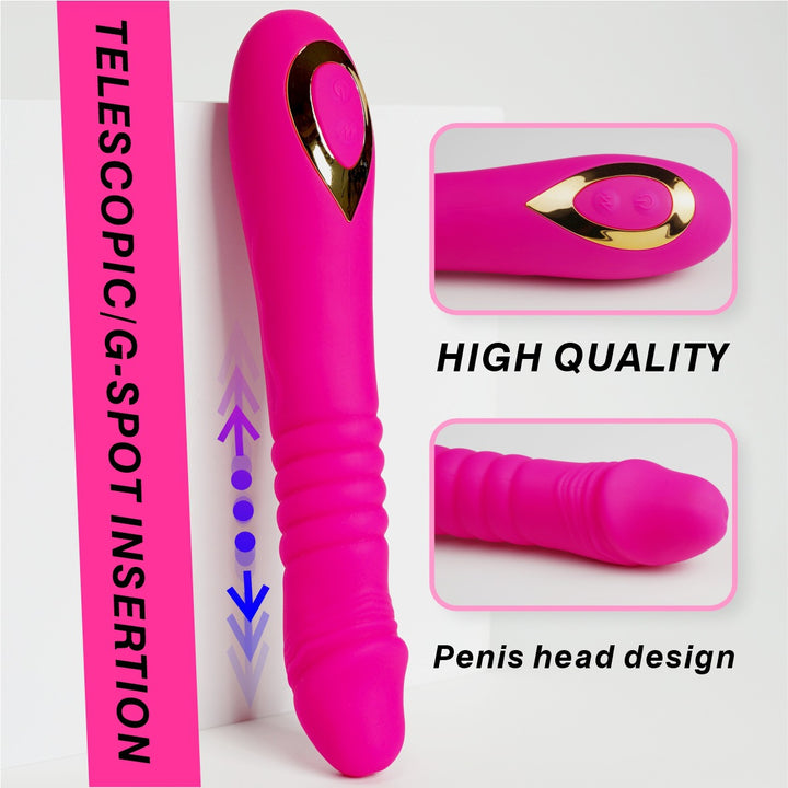 Thrusting Dildo Vibrator – G-Spot & Clitoral Stimulator - 50 Shades of Toys
