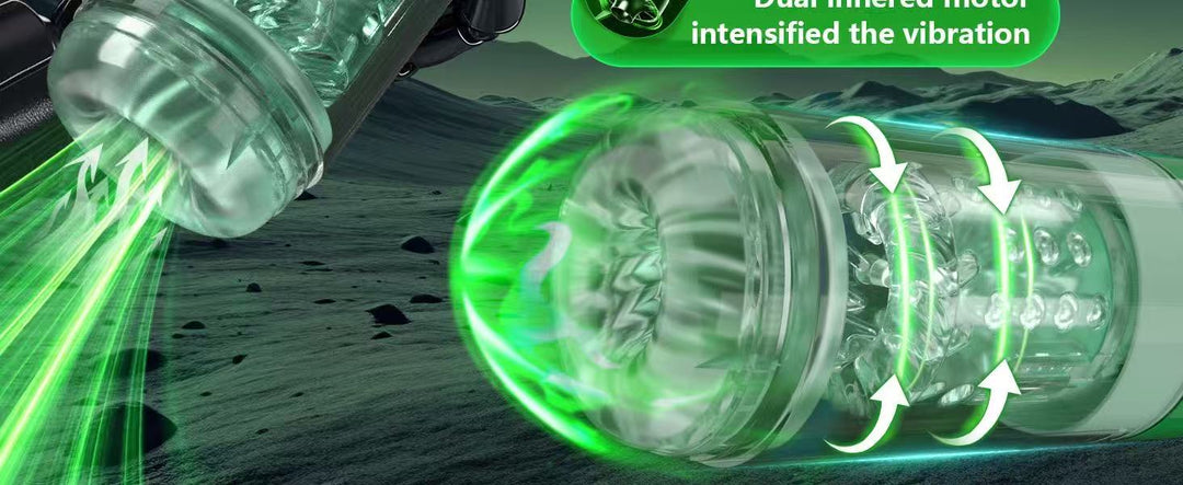 7-Mode Thrusting & Vibrating Male Masturbator with Visual Screen - 50 Shades of Toys