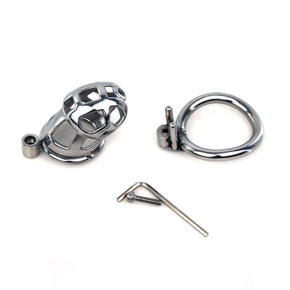 Metal Chastity Cock Cage with Catheter, Male Sex Toy - 50 Shades of Toys