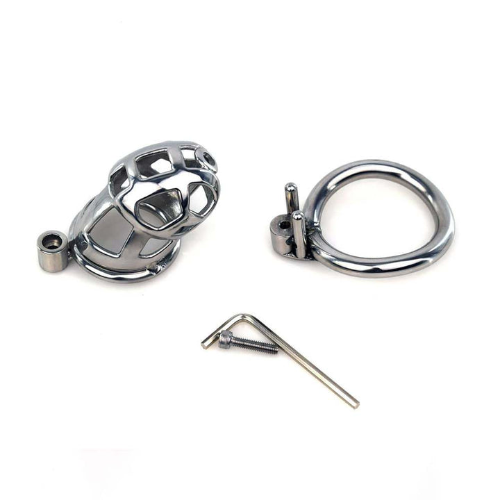 Metal Chastity Cock Cage with Catheter, Male Sex Toy - 50 Shades of Toys