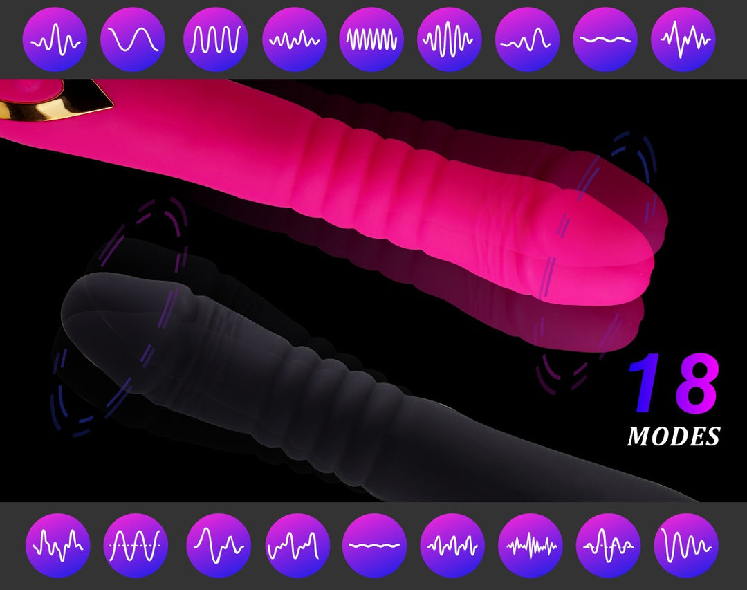 Thrusting Dildo Vibrator – G-Spot & Clitoral Stimulator - 50 Shades of Toys