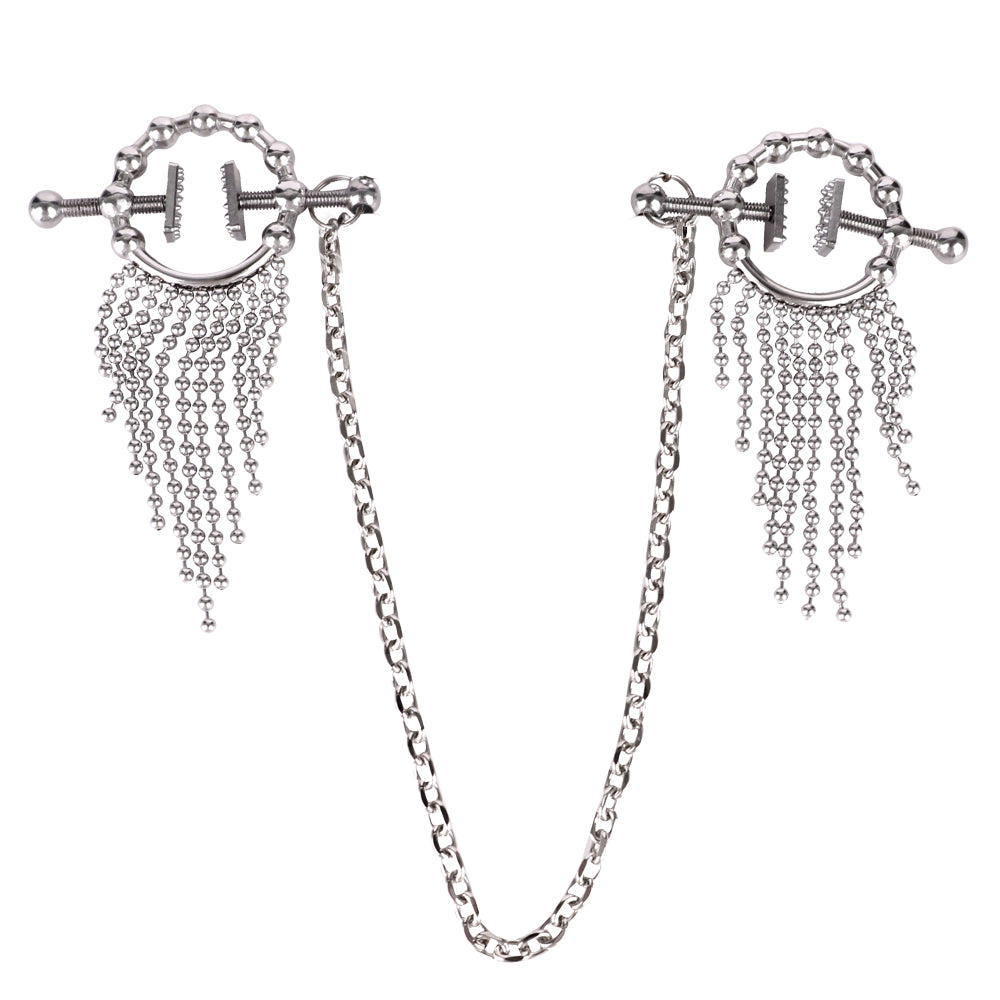 Stainless Steel Adjustable Breast straps with  clamps Nipple Clip Bondage Set for Women - 50 Shades of Toys