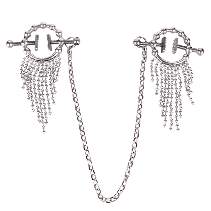 Stainless Steel Adjustable Breast straps with  clamps Nipple Clip Bondage Set for Women - 50 Shades of Toys