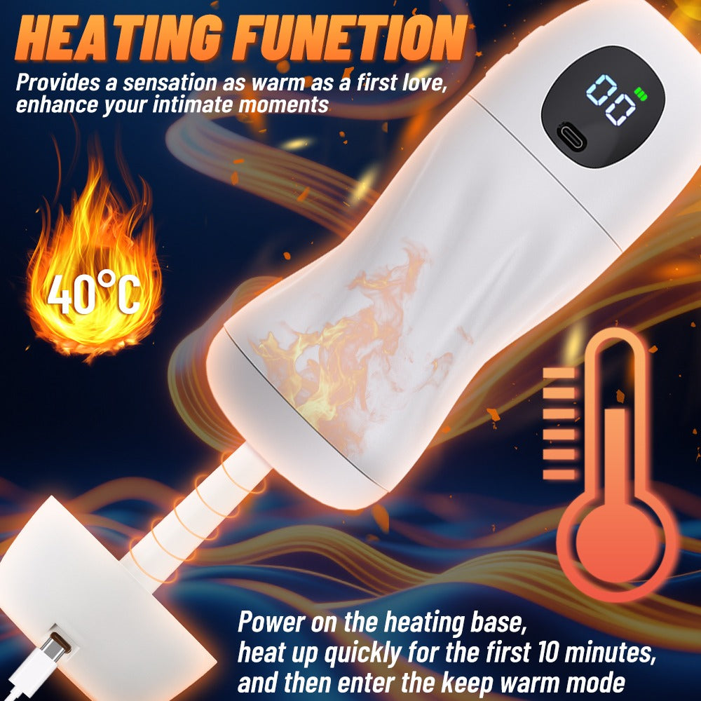 LCD Aircraft Cup – 9 Vibration Modes, Heating & Sound - 50 Shades of Toys
