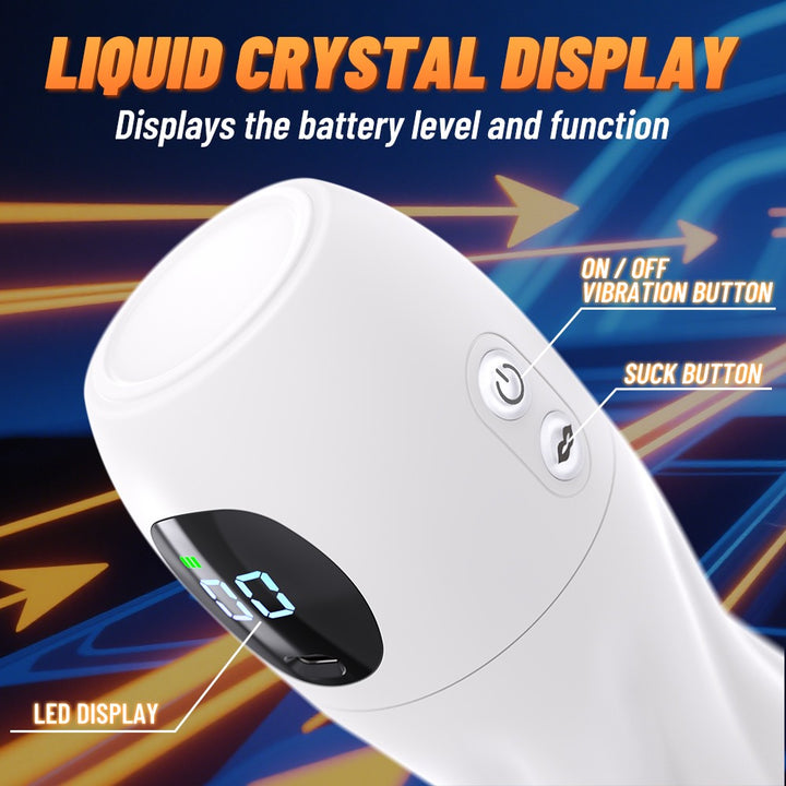 LCD Aircraft Cup – 9 Vibration Modes, Heating & Sound - 50 Shades of Toys