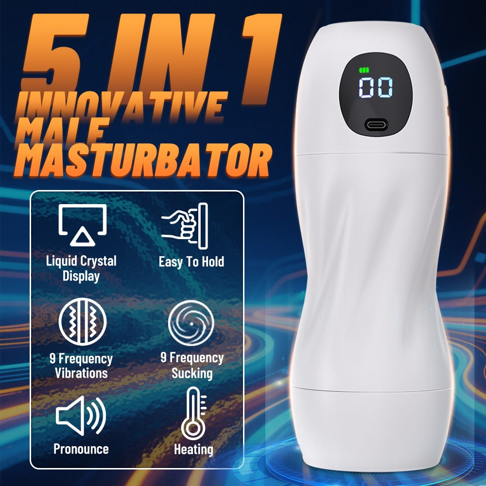 LCD Aircraft Cup – 9 Vibration Modes, Heating & Sound - 50 Shades of Toys