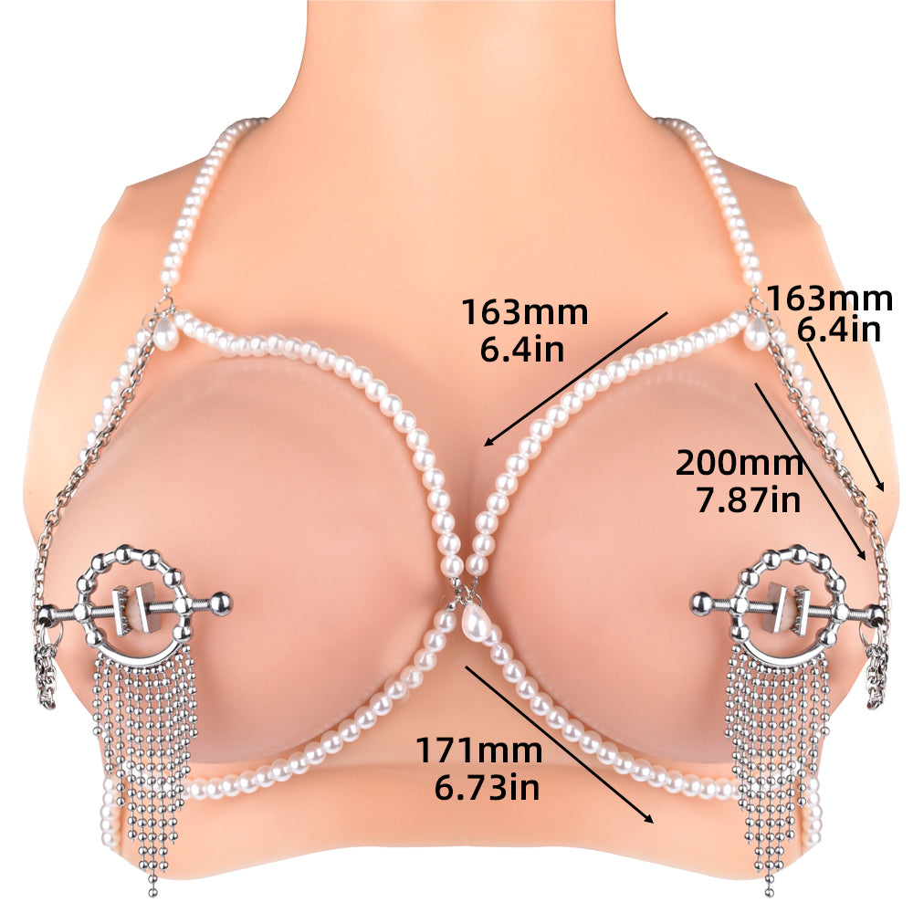 Stainless Steel Adjustable Breast straps with  clamps Nipple Clip Bondage Set for Women - 50 Shades of Toys