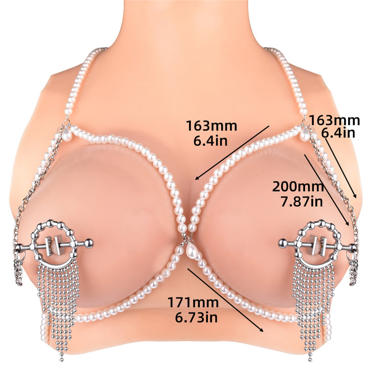 Stainless Steel Adjustable Breast straps with  clamps Nipple Clip Bondage Set for Women - 50 Shades of Toys