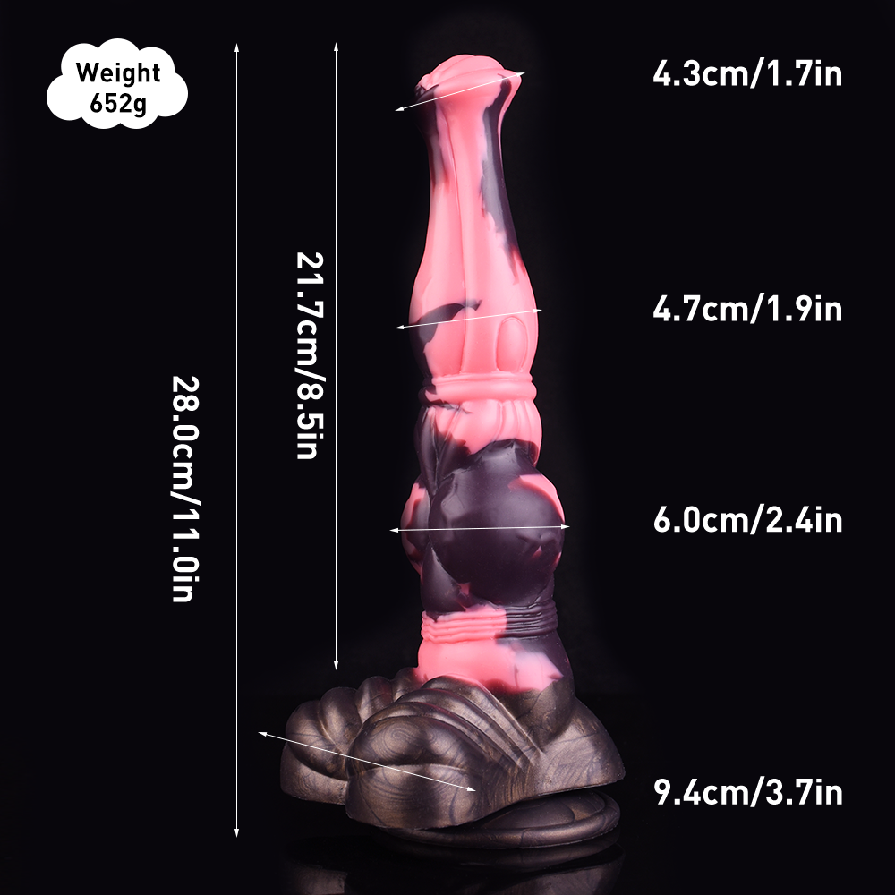 Long Realistic Silicone Horse Dildo with Knot – Large Animal-Inspired Fantasy Penis Sex Toy for Women, Men, and Couples