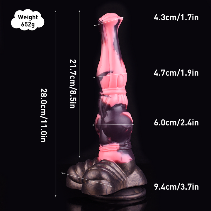 Long Realistic Silicone Horse Dildo with Knot – Large Animal-Inspired Fantasy Penis Sex Toy for Women, Men, and Couples