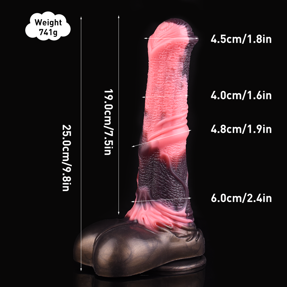 Long Realistic Silicone Horse Dildo with Knot – Large Animal-Inspired Fantasy Penis Sex Toy for Women, Men, and Couples