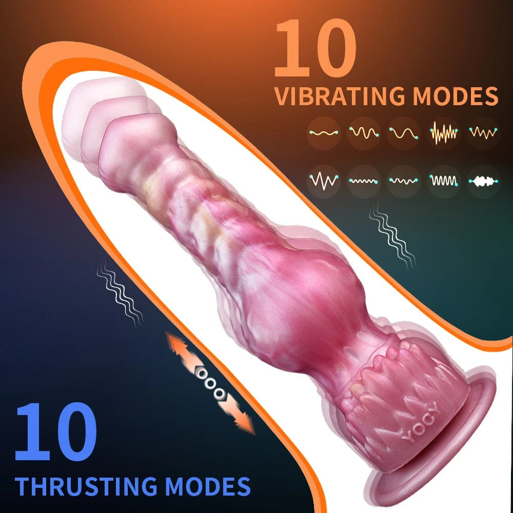 8.2" Thrusting Dragon Dildo – 10-Mode Vibrating Anal Toy - 50 Shades of Toys