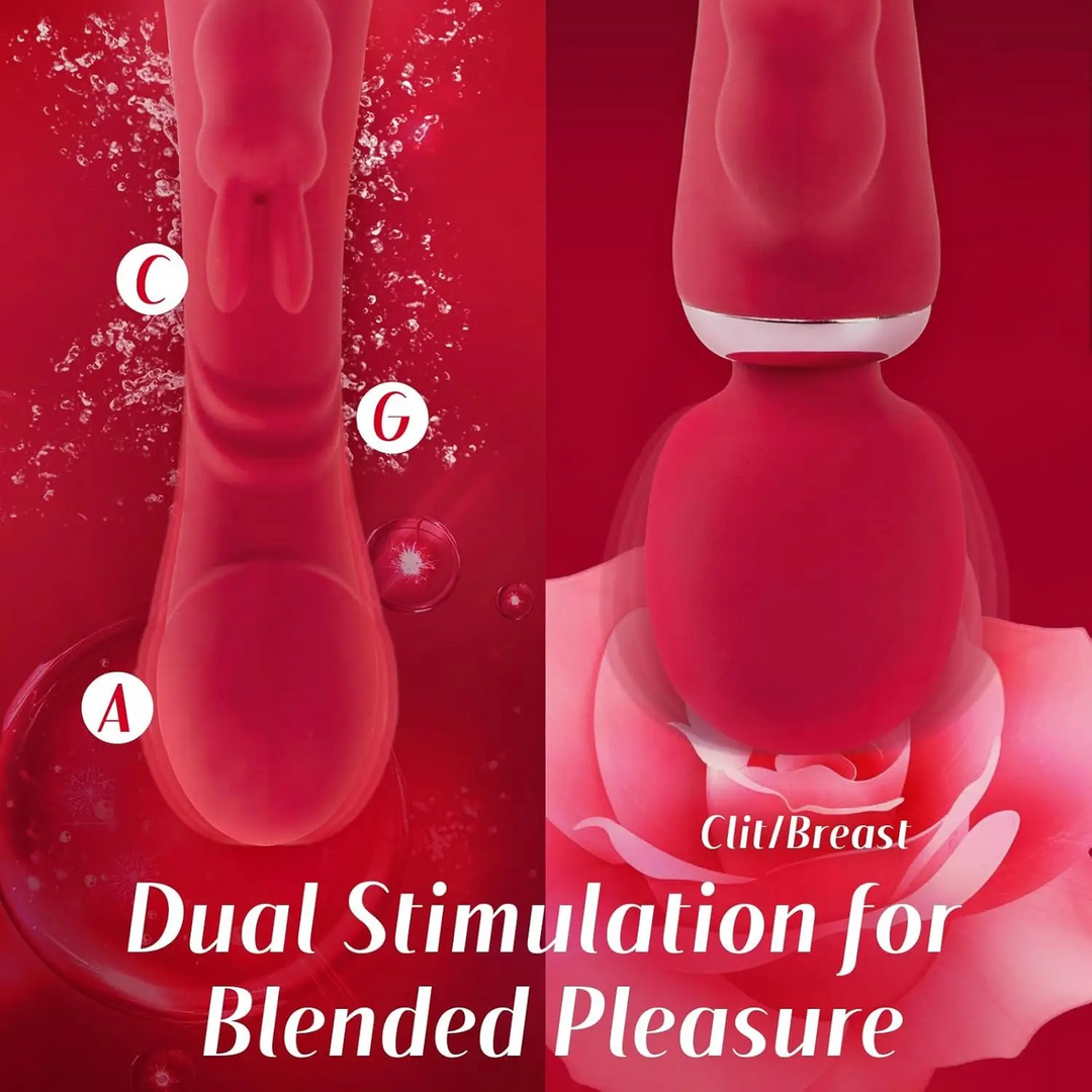 Triple-Head Rabbit Vibrator – 30-Speed Clit, G-Spot & Anal Massager