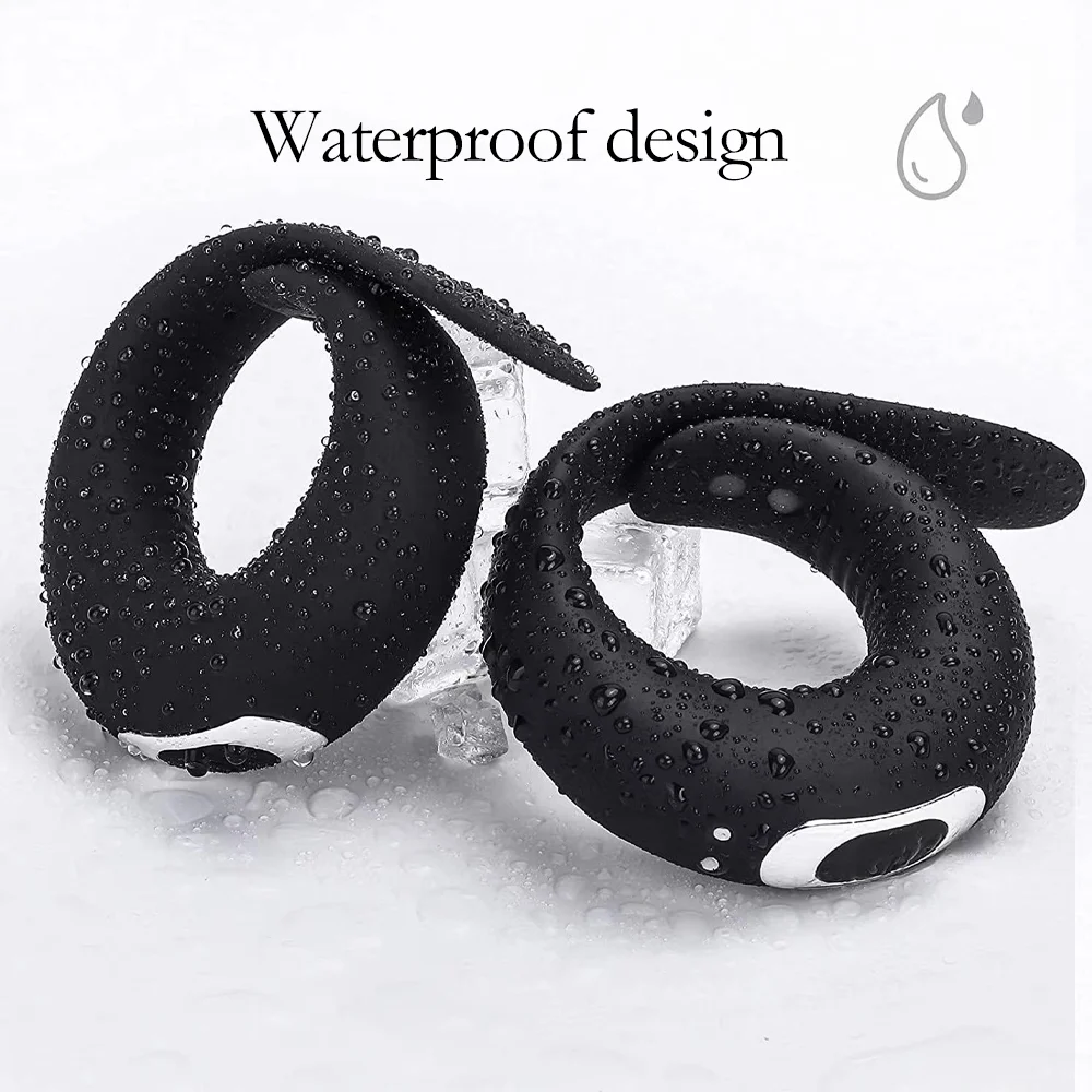 Adjustable Vibrating Penis Ring for Men – Rechargeable Silicone Cock Ring to Delay Ejaculation, Enhance Erection, and Boost Enlargement for Longer Performance