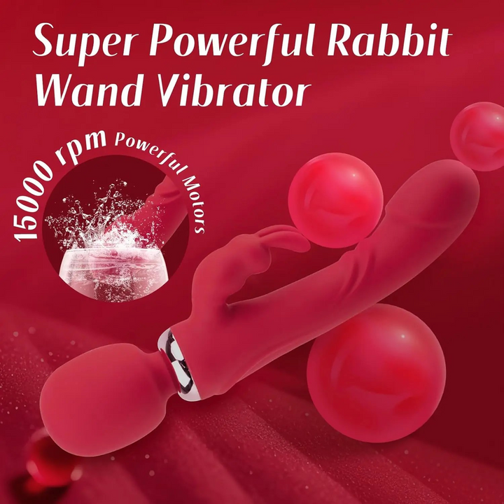 Triple-Head Rabbit Vibrator – 30-Speed Clit, G-Spot & Anal Massager