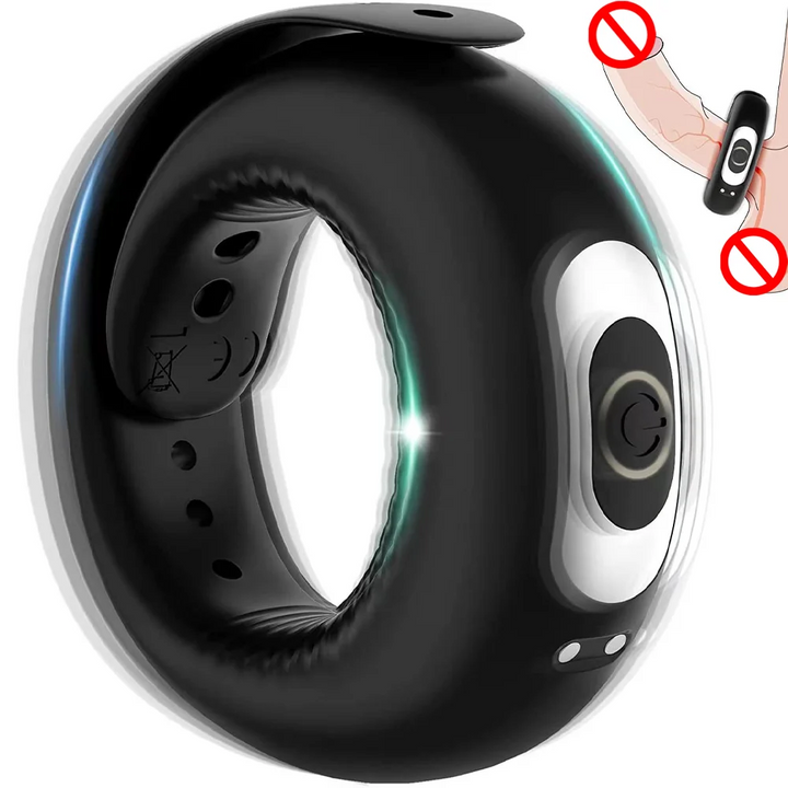 Adjustable Vibrating Penis Ring for Men – Rechargeable Silicone Cock Ring to Delay Ejaculation, Enhance Erection, and Boost Enlargement for Longer Performance